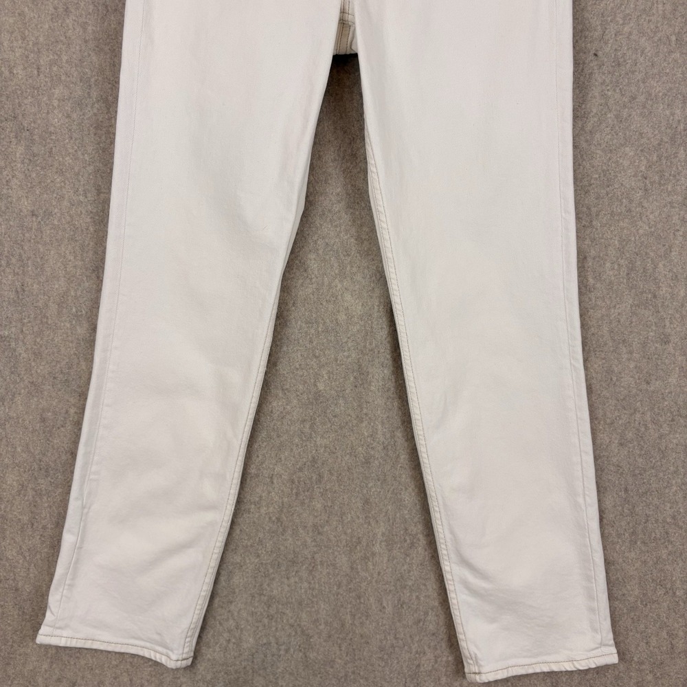 Faherty Women's Jeans Size 27 Cream/ Ivory Straight Leg High Rise Denim - Picture 4 of 12